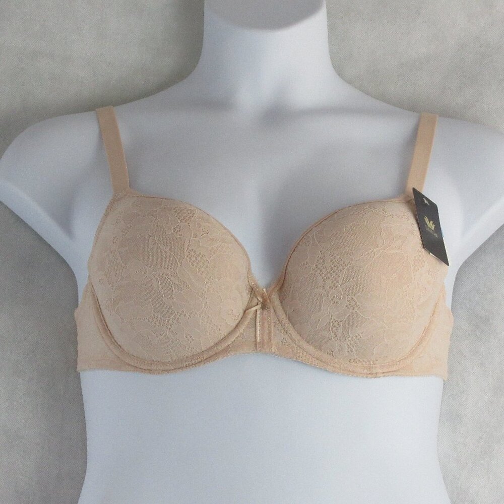 NWT Wacoal Women's Lace Finesse Contour Bra, Sand Naturally Nude, 38C